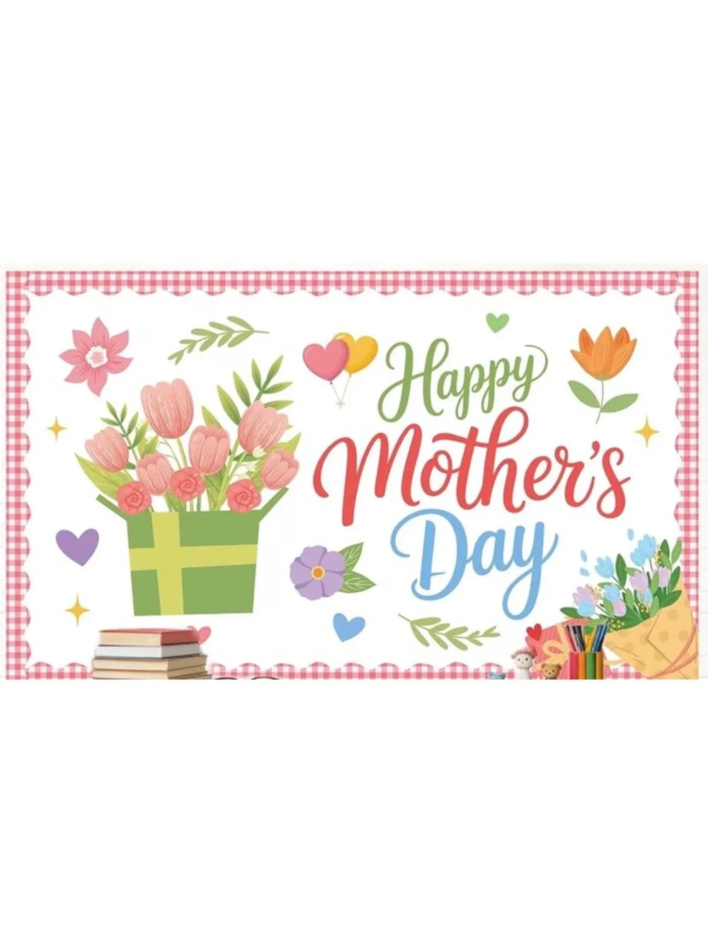 Bulletin board materials - happy Mother’s Day flowers set